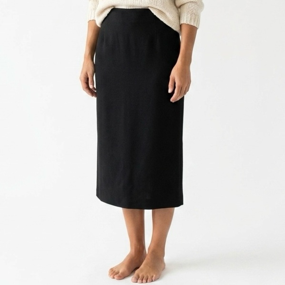 90’s Wool RALPH LAUREN Black Lined Midi Pencil Skirt Corporate Quiet Luxury 10